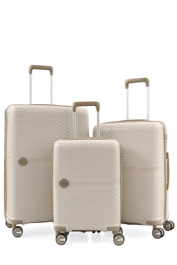 ÇÇS 5239 POLİPROPİLEN KIRILMAZ 3 LÜ SET VALİZ BÜYÜK ORTA KABİN